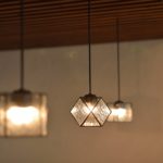 #店舗　#照明　#レトロなガラスペンダント　#ペンダントライト<br />
